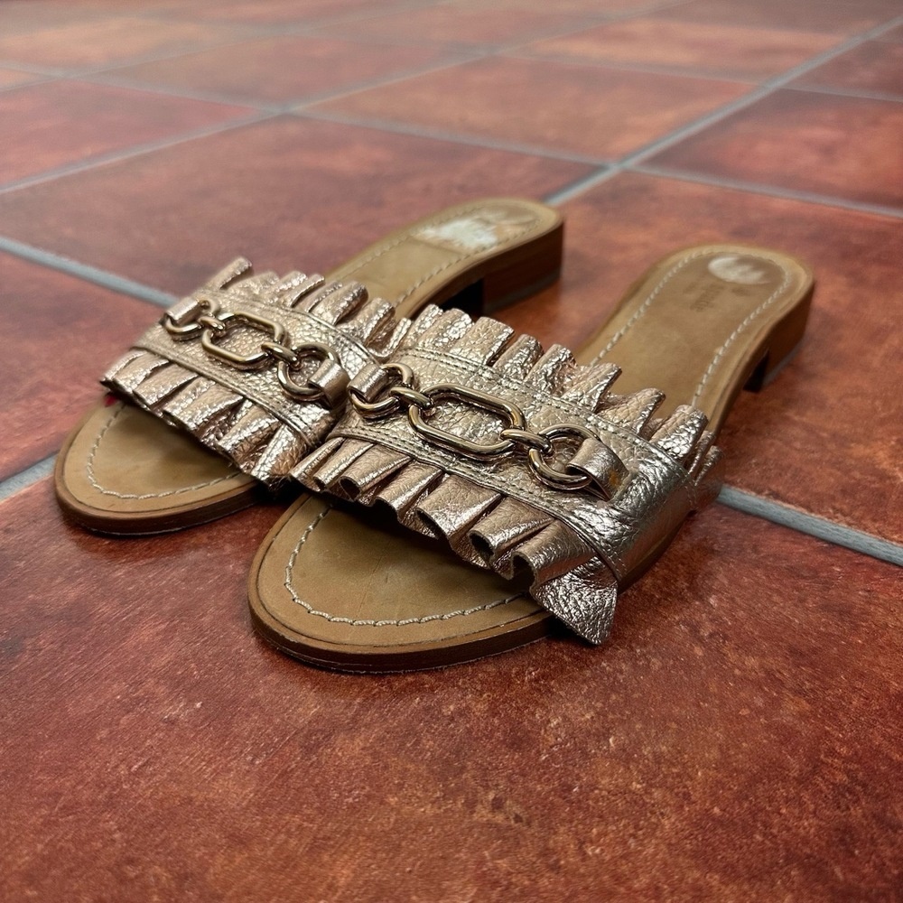 Kate Spade Rose Gold Open Toe Slide Sandals Size 8.5